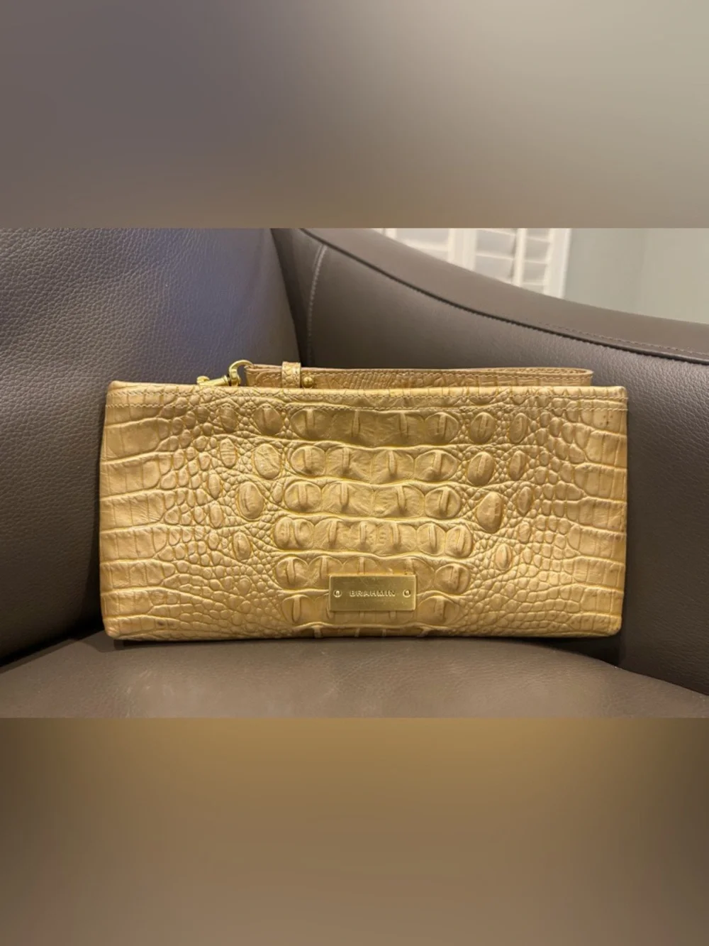 Brahmin Melbourne‎ Croc-Embossed Large Wristlet Clutch